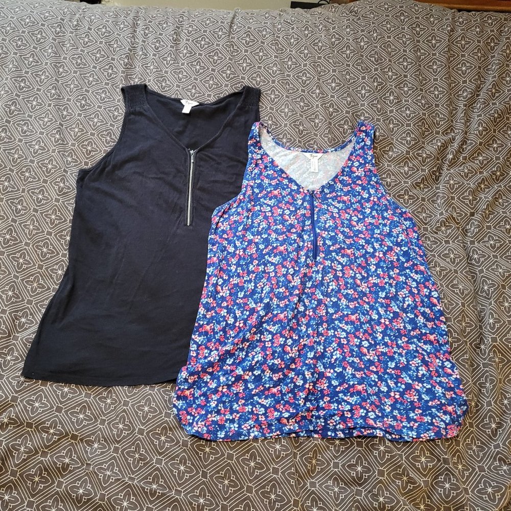 Lot of two Thyme Maternity nNursing Tops Large